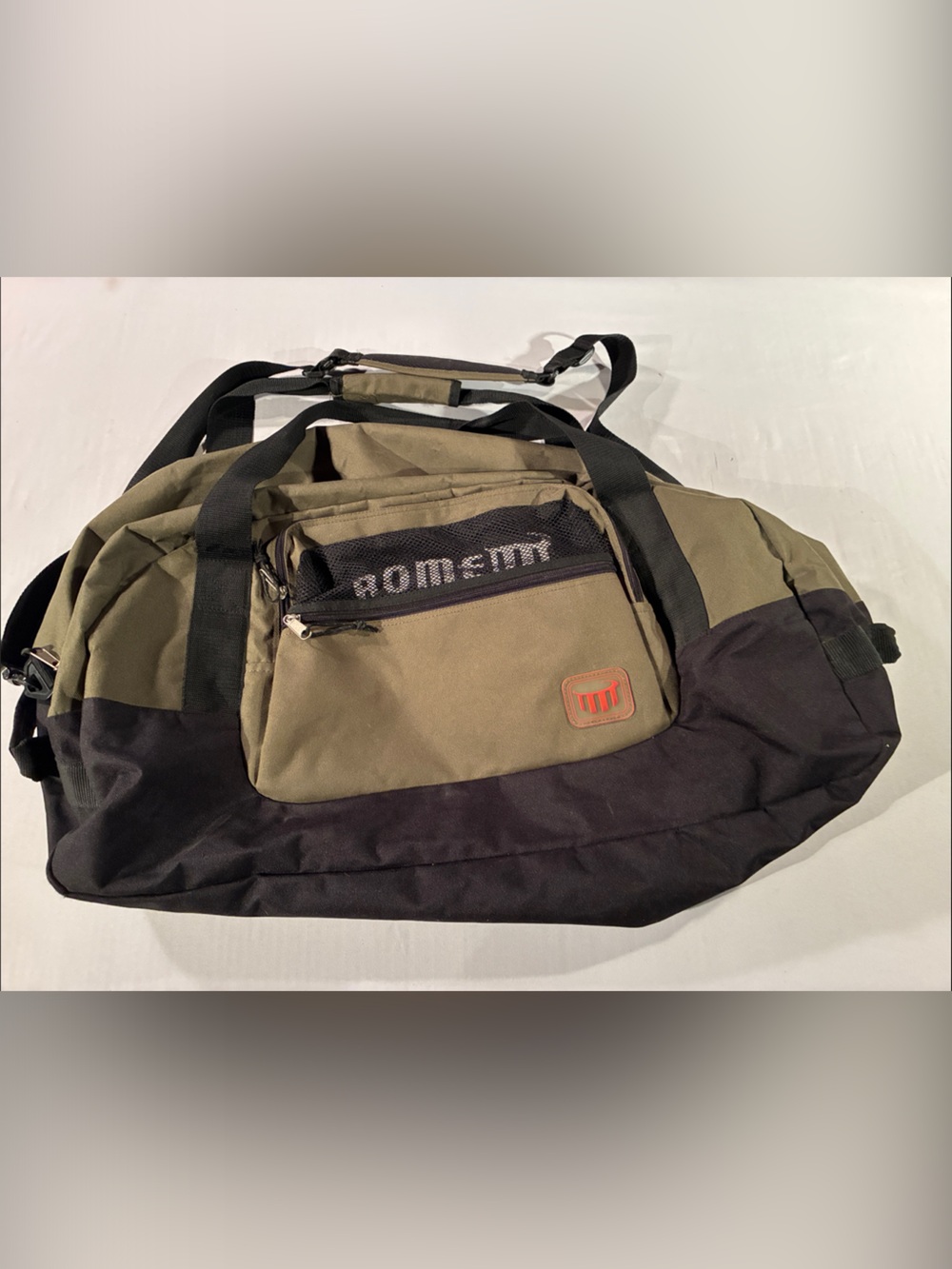 Olive Green and Black Weekend Duffel Bag by Unknown Brand
